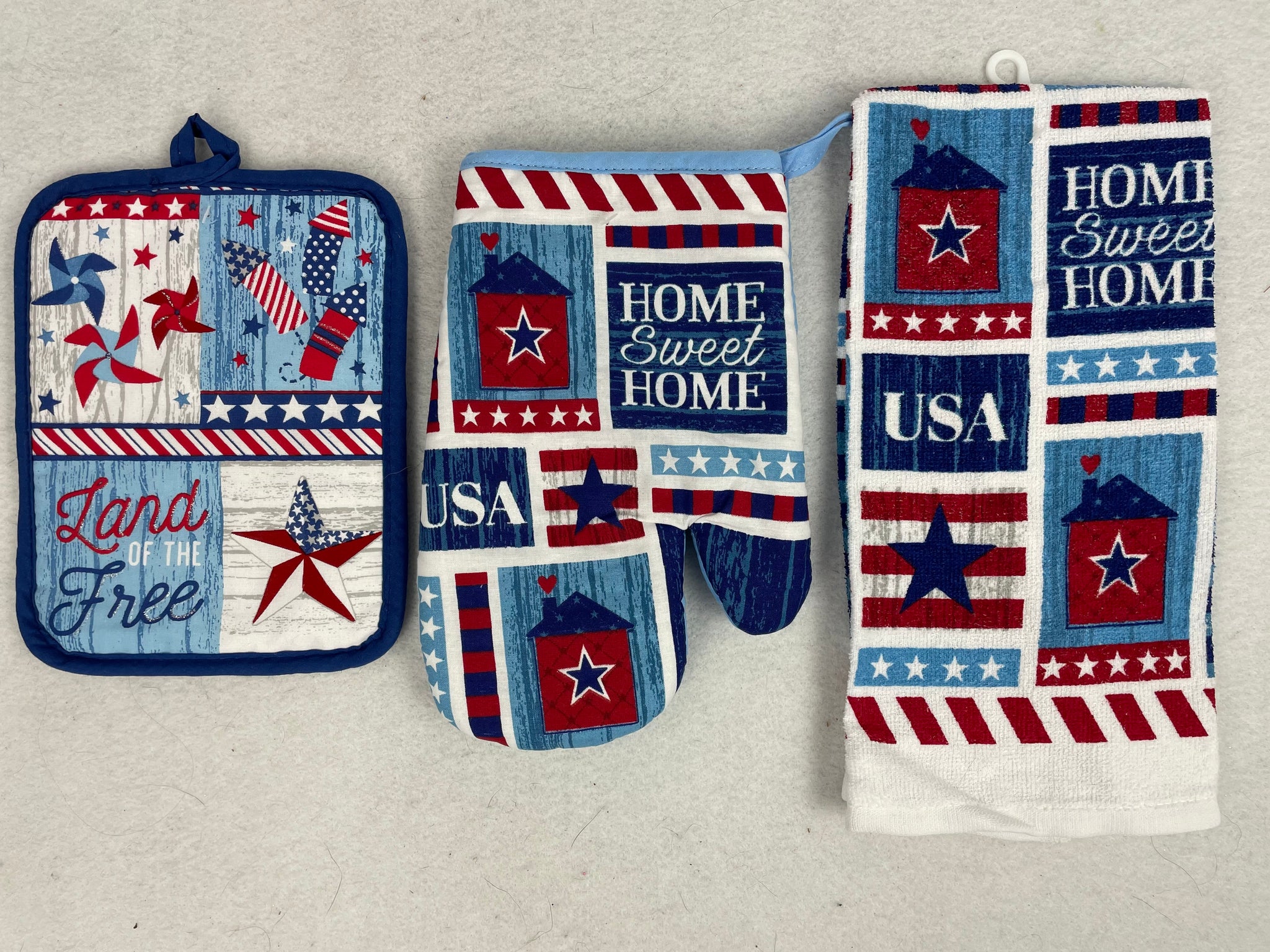 Patriotic 2021 Home Sweet Home and Land of the Free Kitchen Towel