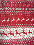 Christmas Jumping Reindeer Reverse to Sherpa Fair Isle Blanket Throw