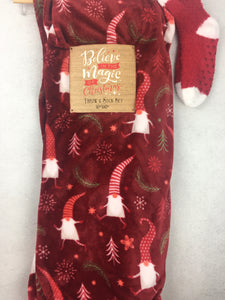 Christmas Gnome Throw with Cozy Socks