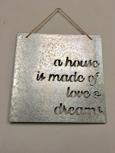 Valentine A House Is Made Of Love And Dreams Wall Hanging