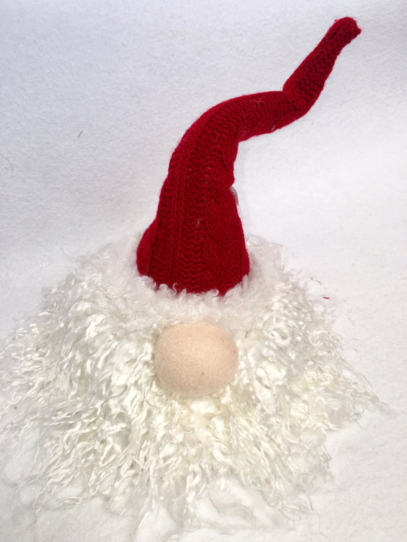 Christmas Large Santa Gnome With Fuzzy Beard Ornament or Display