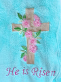 Easter Cross He Is Risen Blanket Throw