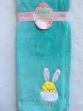 Easter Chick Wearing Bunny Ears Blanket Throw