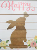 Easter Bunny with Happy Easter Wood Wall Hanging