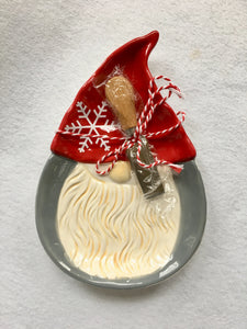 Christmas Santa Gnome Cheese Plate With Serving Knife
